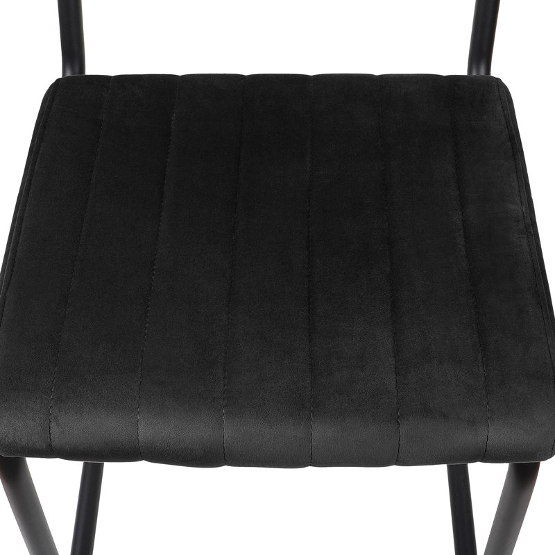 Bayou Breeze Guro MidCentury Rattan Backrest Velvet Upholstered Side